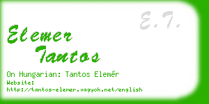 elemer tantos business card